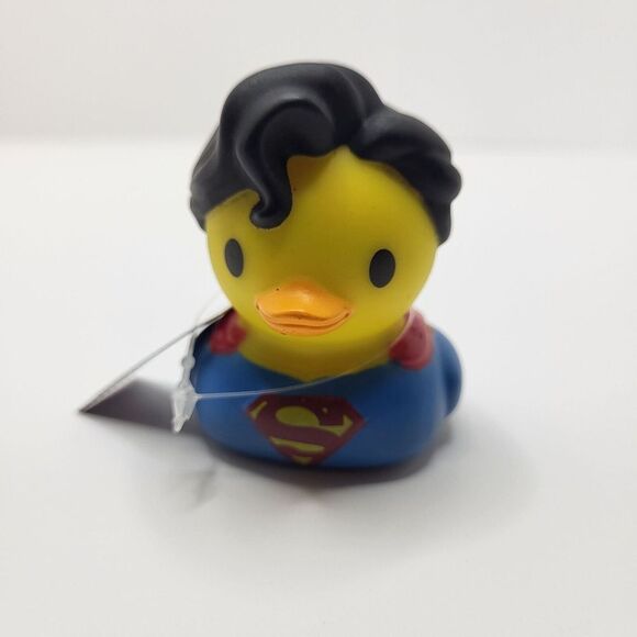DC‎ Comics Duckz Superman Rubber Duck Mini Cake Topper Bath Toy Pool Tub Toy NWT - Picture 1 of 5